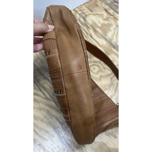 Vintage Y2K Fossil Hobo Handbag Brown Leather Purse Shoulder Bag Western - Picture 6 of 10